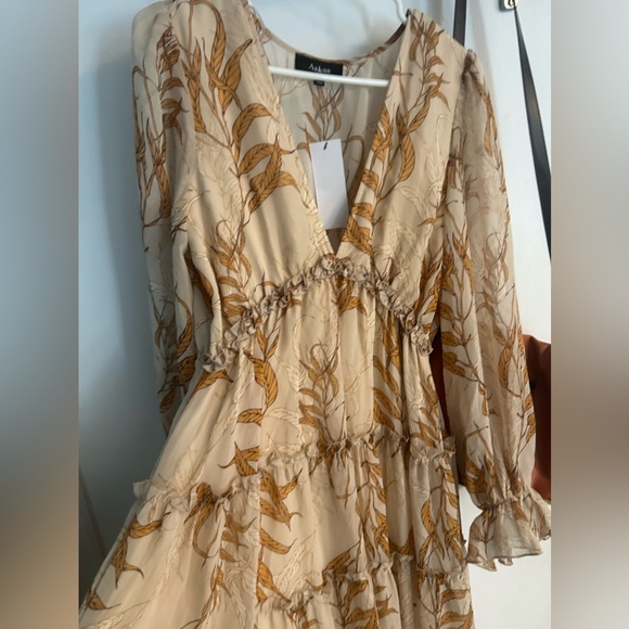 ❤️STUNNING AUTUMN GODDESS RUFFLED BABYDOLL MAXI DRESS🌼 - Picture 4 of 5